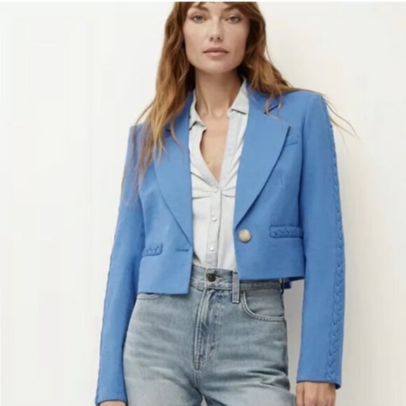 NWT Blue Veronica Beard Crop Blazer Sz 10 - Picture 1 of 5